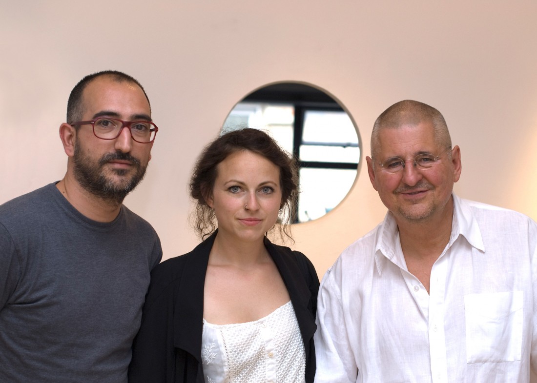 Left to Right: Festival Director, Angel Luis Gonzalez Fernandez; Christiane Peschek, winner of Portfolio 14, and Leszek Wolnik from The Copper House Gallery