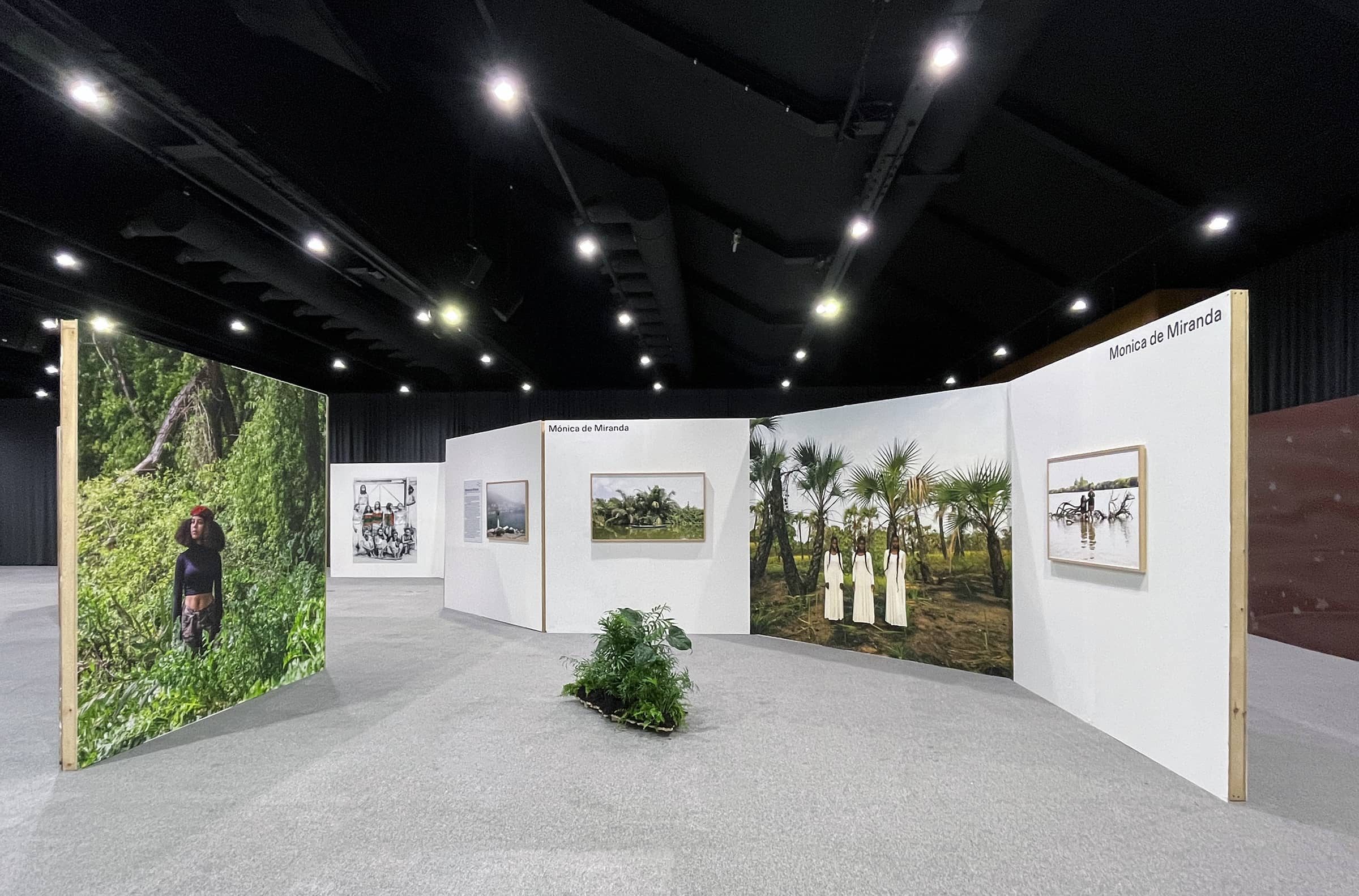 Installation of Mónica de Miranda, featuring works from 'The Island', 2022, commissioned by Autograph, and 'Path to the Stars', 2022. Part of the exhibition 'I See the Face of Things to Come' curated by Renée Mussai for PhotoIreland, and presented at The Printworks, Dublin Castle, with the kind support of OPW - Office of Public Works, The Arts Council / An Chomhairle Ealaíon, Dublin City Council, RTÉ, The British Journal of Photography, OVER Journal, The Digital Hub, Dublin, and with the expertise of our printing partner Inspirational Arts and Picture Bloc.